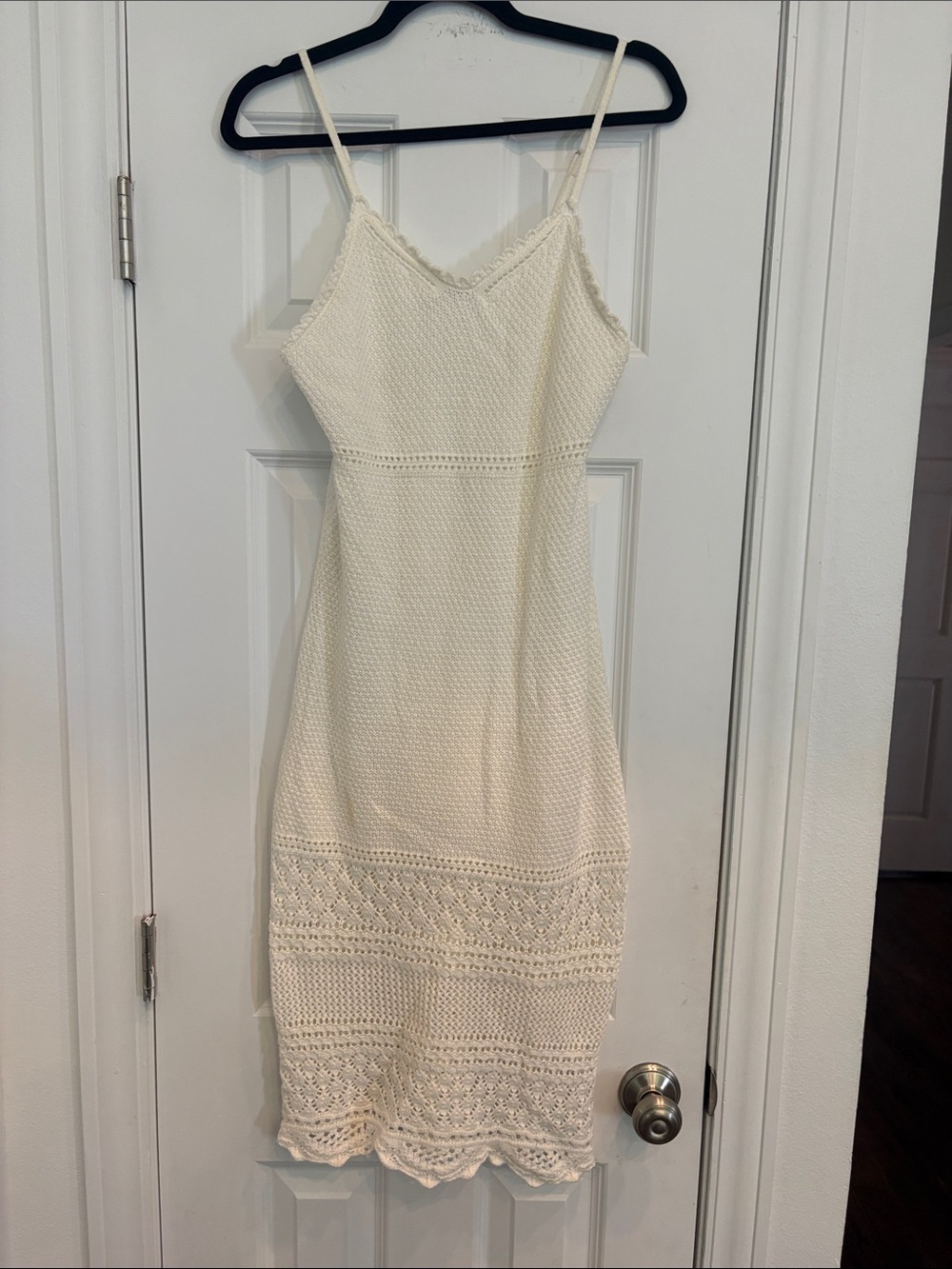 Freshman 1996 White Crochet Midi Dress  Sz‎ S